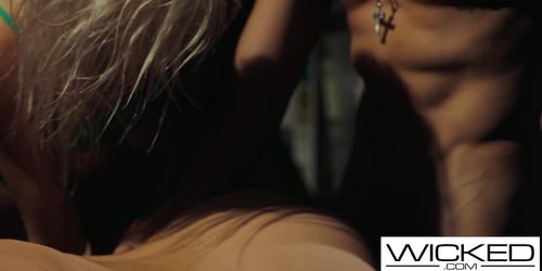 WICKEDOFFICIAL - Voyeur Babe Spies On Couple Fucking And Joins THREESOME (????Emma Hix????, Cherry Kiss, Emma Hix)