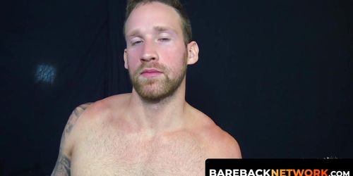 Logan Carter gives the bottom slave a deep throat fuck and Riley gags as he takes them all in (Blue Eyes, Blue eyes)