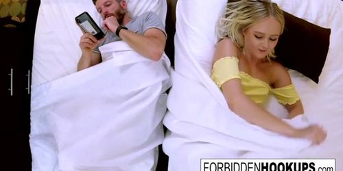 Hot blonde seduces step-brother in steamy encounter (Mike Mancini, Natalia Queen)