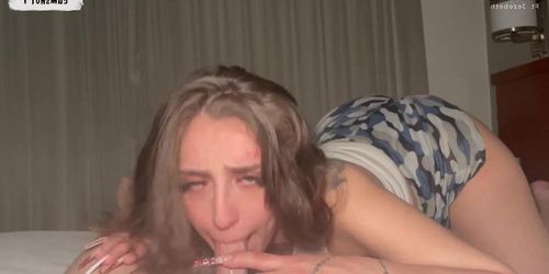 Jezebeth Sucks Out 4 Cumshots With A Sloppy Blowjob! She Keeps Sucking.. And I Keep Cumming
