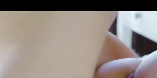 Semi Softcore busty babe makes bf bust in bedroom