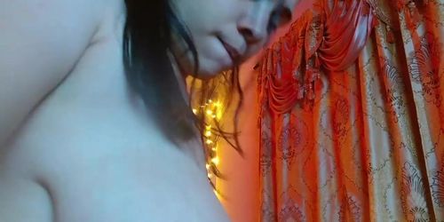 A busty lactating who will make you mouth watering with her way sweet of handling her boobs