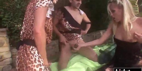 Babes in stockings nailed in the garden
