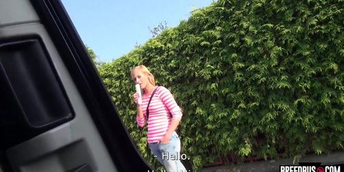 Hot Hitchhiker Gets Fucked for a Ride in the BreedBus