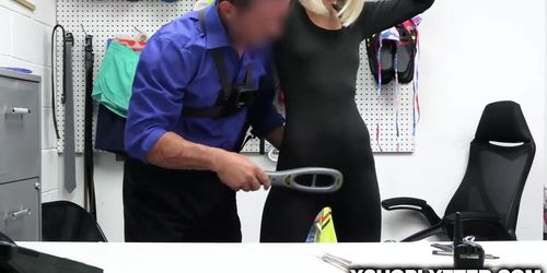 Sky Pierce purrs her way out as she gets fucked by loss prevention officer Rusty Nails fulfilling his fantasy first. (Stacy Keibler)