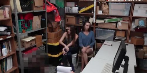 Two petite brunette thieves sucked and fucked by LP officer (Charity Crawford, Zoey Laine)