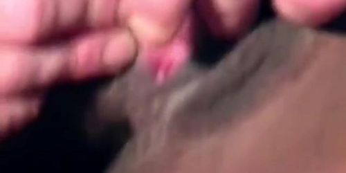 Short haired ebony babe with big tits gets her pussy fucked and asshole stretched by a big dick