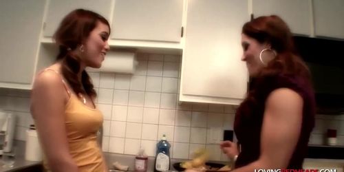 Makeout in the kitchen counter