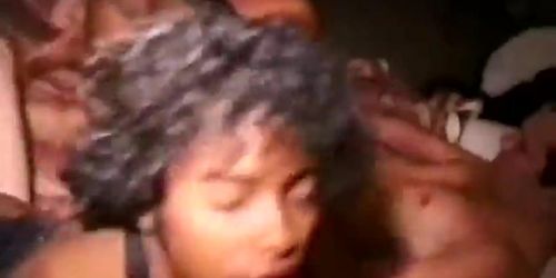Black slut pleasing long white cocks in bedroom (Kid Bengala)
