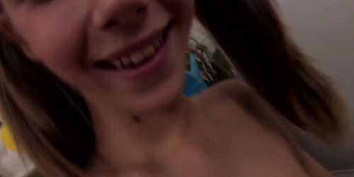 Abby just turned 18 and was ready to try out some dick in every one of her slutty little holes (Krystal Boyd)