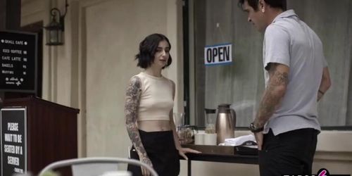 Skinny Waitress Stevie Moon'S Anal Adventure With Demanding Customer And Twin Brother (Lucky Fate)