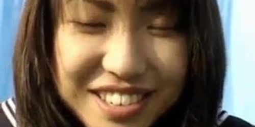 Kaori sucks dildo and sticks it under skirt