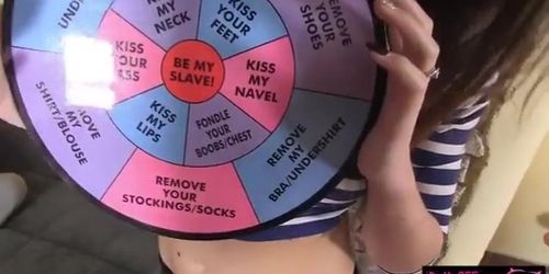 Sexy besties playing deck cards and intimate lesbian sex