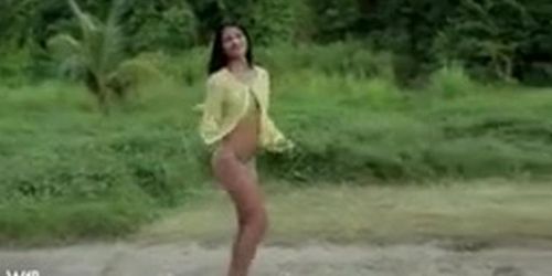 Denisse Gomez in a Green G-String
