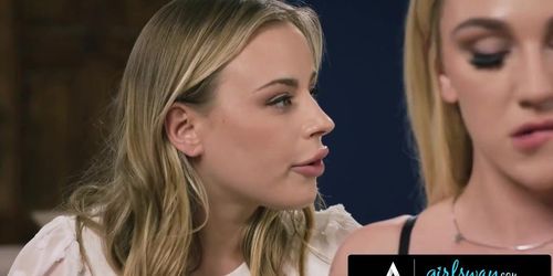 Girlsway - Big-Titted Kendra Sunderland Hard Hard 3-Way Fucks Her Conscience Instead Of Bff'S Wife