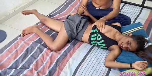 Stepbro Fucks his Blonde Stepsis by Surprise while Cleaning the Room