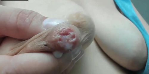 This sweet way of handling and playing with your lactating nipples that will leave you hypnotized