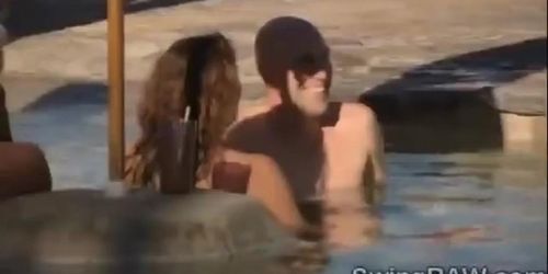 This pool party is an excuse to make swinger couples get nasty