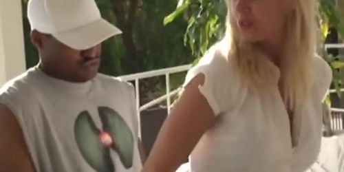 Hot blonde MILF fucked rough by a big black cock on Black's National Day (Huge White)