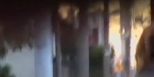 Busy looking Asian girl gets a nasty street sharking.