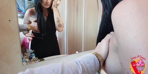 He fucks her in the bathroom while she puts on ... (Brandi Love, Danika Mori, Lady Muffin, Mia Khalifa)