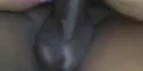 Cuckold filming his amazing wife doing anal sex with big black dick with pink panties aside