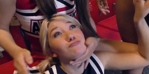 Cheerleader Jojo Kiss and Zelda Morrison tries BBC