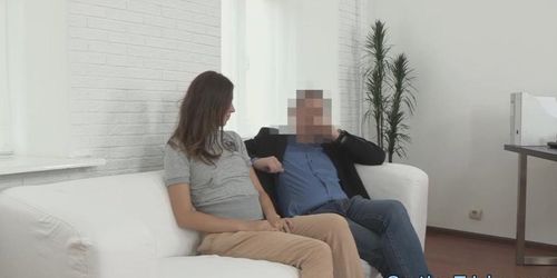 Smalltits girl banged at fake casting