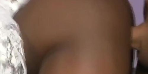A very hot Euro ebony slut masturbates before gets fucked by white stud (White Man)