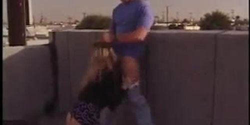 Bleach blonde wants to fuck on a roof