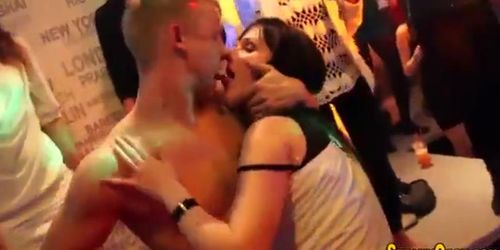 Clothed party sluts suck