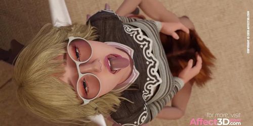 Blonde Futanari Gives Huge Cumshot To Her Redhead Gf In A 3D Animation (Ayumi Anime, Kim Triple X)