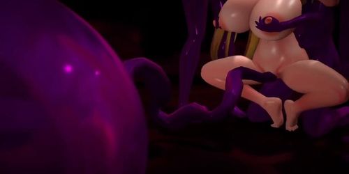 Blond Anime Girl With Huge Breasts Gangbanged By Futa Slime Girls