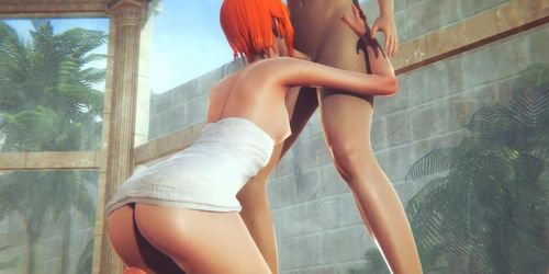 Hentai - Gwen Blowjob and fucked with creampie in a public bath - Japanese Asian Manga Anime Game Porn