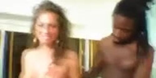 really sexy & horny woman with perfect ass rides & fucks lucky stranger's huge BBC on camera & creams his black