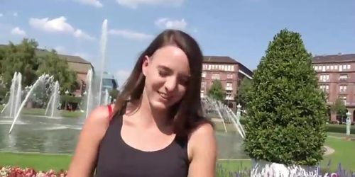 German scout - real anal orgasm outdoor sex for mini boobs girl mina at street casting