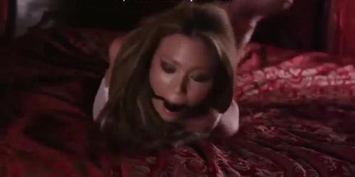 Nat Hogtied And Ballgagged On The Bed