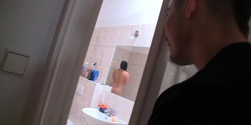 Brunette bbw picked up and fucked in the bathroom (brunette_bbw)