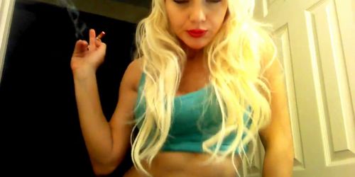 Hot smoking blonde