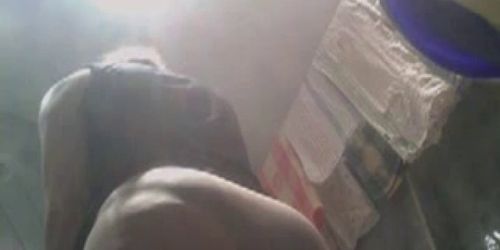 spying big ass Milf Jenny in the bathroom