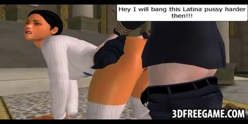 Lanina whore gets fucked doggystyle in 3D