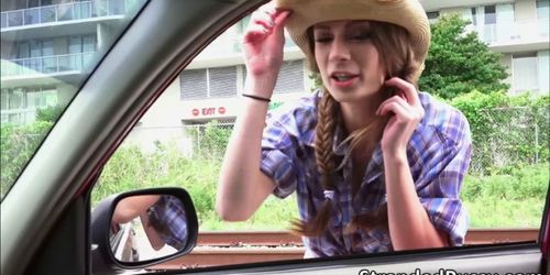 Perfect Dillion sucks the strangers big prick and gets pussy fucked