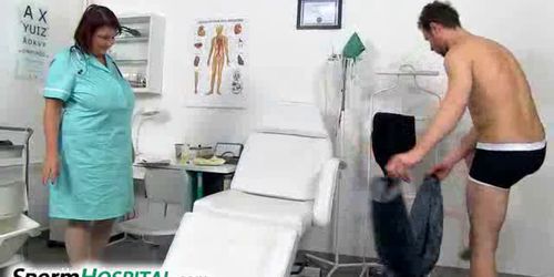 SPERMHOSPITAL - Huge natural boobs bbw lady Eva is naughty handjob doctor (Eva (I))