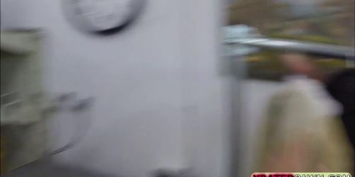 Sexy Petite teen gets what she wants inside the pawnshop