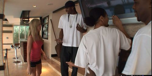 Black guys sets a crazy babes TV and her tight asshole (Amy Brooke)