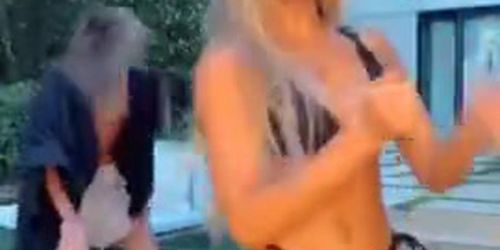 Sexiest blonde on tiktok Shakes ass in bikini (camel toe)