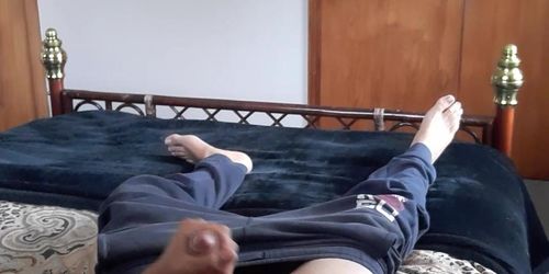 Guy Jerks His Cock Until He Explodes