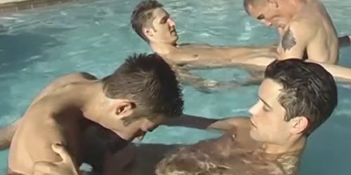 BEDDABLE BOYS - Four twinks get together to suck sweet dick in the pool (K.C. Williams, Turk Mason)