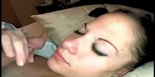 POV BJ mouth cumshot and cum swallowing