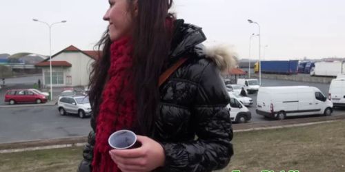 Real picked up euro amateur shows her tits